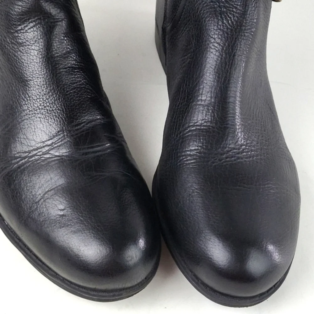 Naturalizer Black Leather Knee-High Riding Boots